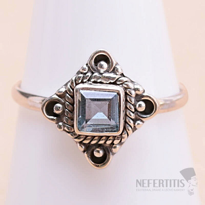 Topaz modrý prsteň striebro Ag 925 MIX39