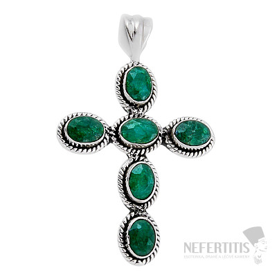 Indian emerald - modified pendant silver Ag 925 39012