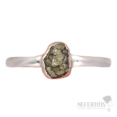 Diamond natural raw ring silver Ag 925 R391