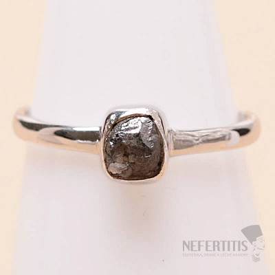 Diamant přírodní surový prsten stříbro Ag 925 R395