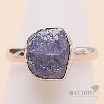 Tanzanit surový prsten stříbro Ag 925 LOT397