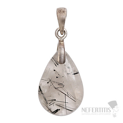 Tourmaline in crystal pendant silver Ag 925 no. 4