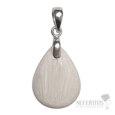 Anhänger aus weißem Scolecit, Silber Ag 925 Nr. 4