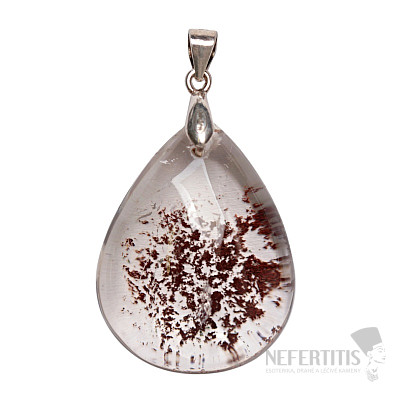 Lodolith-Kristall mit Einschlüssen, Anhänger aus Silber Ag 925 Nr. 4