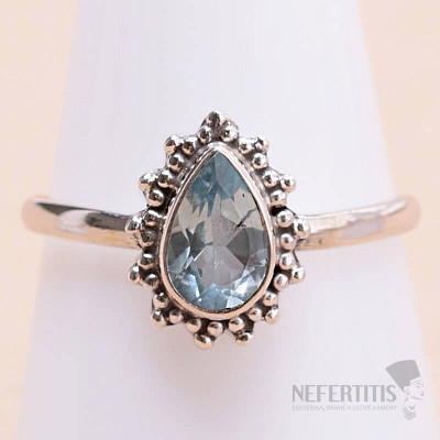 Topaz modrý prsteň striebro Ag 925 MIX40