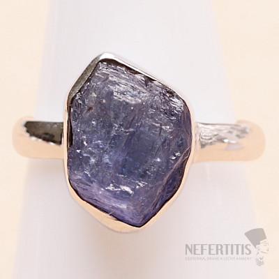 Tanzanit surový prsten stříbro Ag 925 LOT400