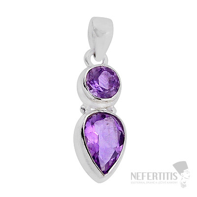 Ametyst brúsený prívesok striebro Ag 925 40010