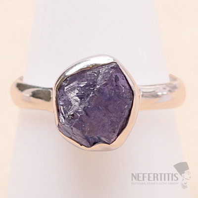 Tanzanit surový prsteň striebro Ag 925 LOT401