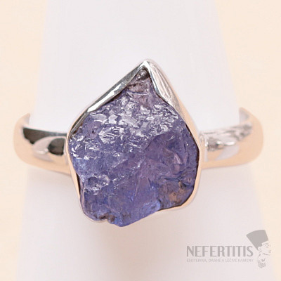 Tanzanit surový prsten stříbro Ag 925 LOT402