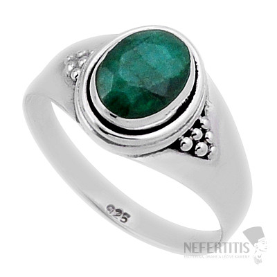 Smaragd indický - upravený prsten stříbro Ag 925 40201