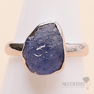 Tanzanit surový prsten stříbro Ag 925 LOT404