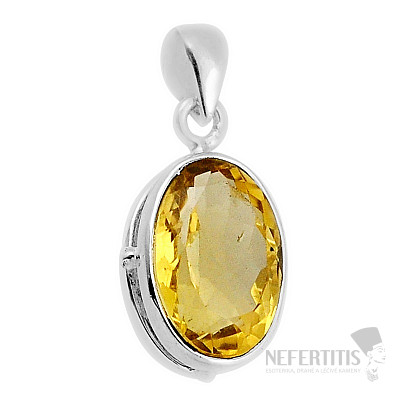 Citrín brúsený prívesok striebro Ag 925 40689