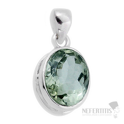 Grüner Amethyst - Prasiolith Anhänger Silber Ag 925 40693