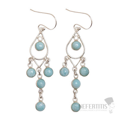 Larimar náušnice stříbro Ag 925 E407