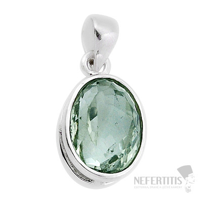 Green amethyst - prasiolite pendant silver Ag 925 40732