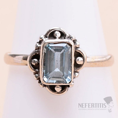 Topaz modrý prsteň striebro Ag 925 MIX41