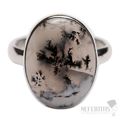 Opál dendritický prsteň striebro Ag 925 R41