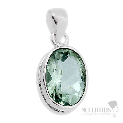Green amethyst - prasiolite pendant silver Ag 925 41883