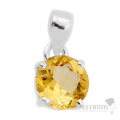 Citrine cut pendant silver Ag 925 41921