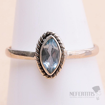 Topaz modrý prsteň striebro Ag 925 MIX42