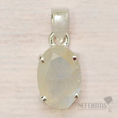 Moonstone rainbow pendant silver Ag 925 42598