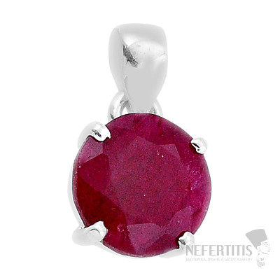 Indian ruby - modified pendant silver Ag 925 42604