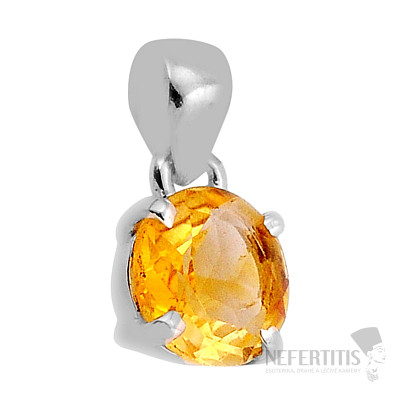 Citrine cut pendant silver Ag 925 42606