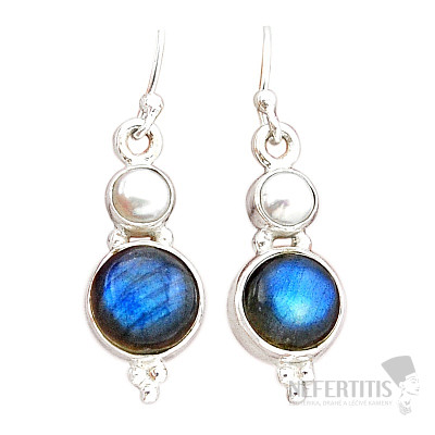 Labradorit náušnice striebro Ag 925 42703