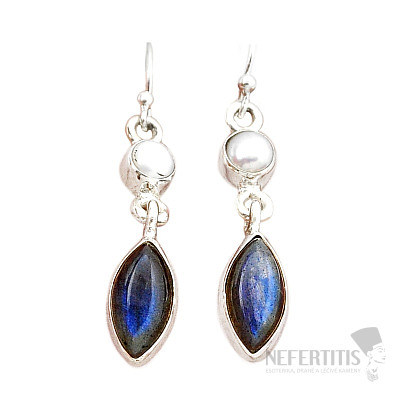 Labradorit náušnice striebro Ag 925 42709