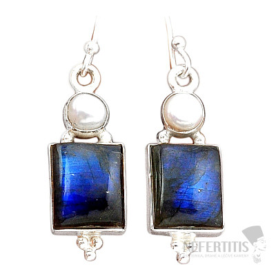 Labradorit náušnice striebro Ag 925 42719