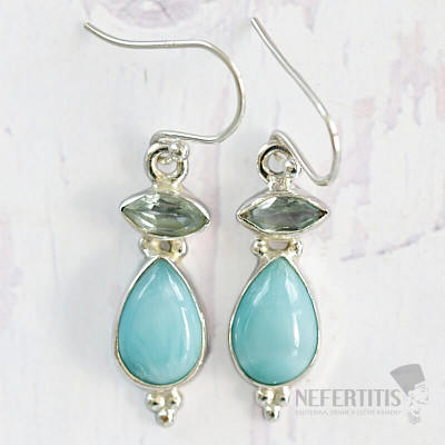 Larimar náušnice stříbro Ag 925 42814