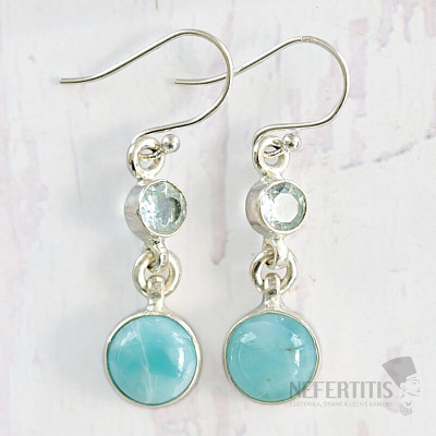 Larimar náušnice striebro Ag 925 42816