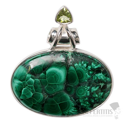 Malachite pendant silver Ag 925 P43
