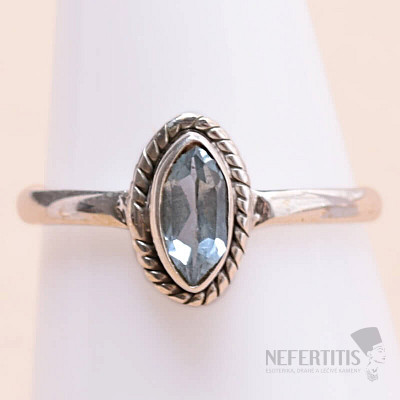 Topaz modrý prsteň striebro Ag 925 MIX43