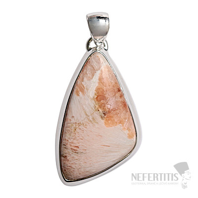 Skolecit salmon pendant silver Ag 925 P430