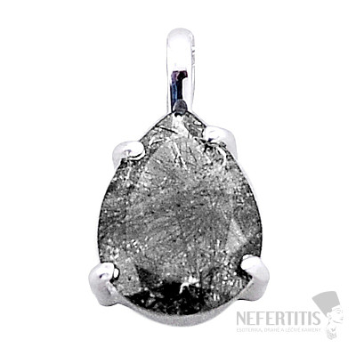 Tourmaline in crystal pendant silver Ag 925 43547