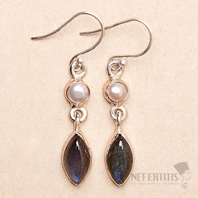 Labradorit náušnice stříbro Ag 925 43992