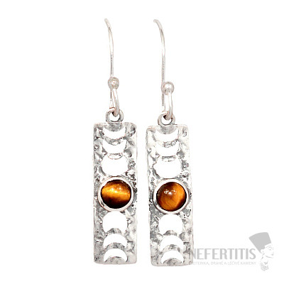 Dizajnové náušnice s tigriím okom striebro Ag 925 E44