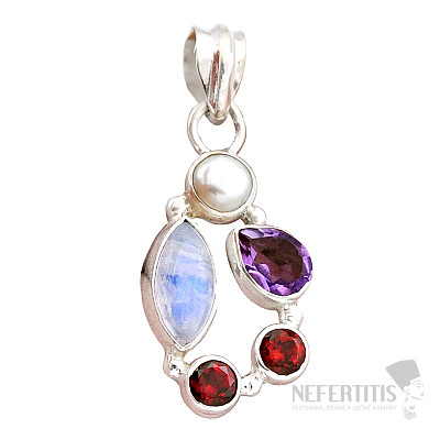 Mondstein Regenbogen Anhänger Silber Ag 925 44355