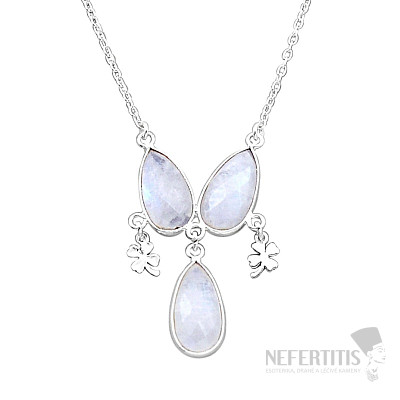 Moonstone rainbow necklace silver Ag 925 44385