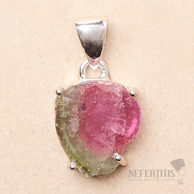 Turmalin Wassermelonen Anhänger Silber Ag 925 P445