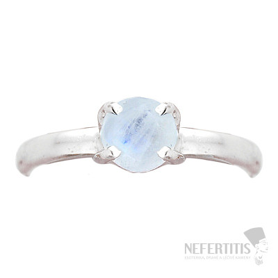 Měsíční kámen duhový prsten stříbro Ag 925 44517