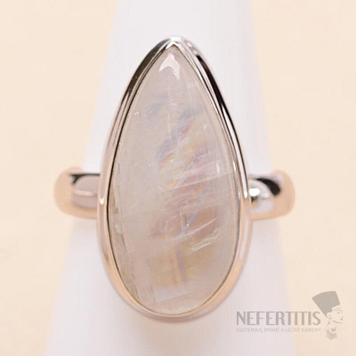 Moonstone rainbow ring silver Ag 925 R4499