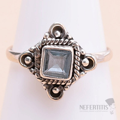 Topaz modrý prsteň striebro Ag 925 MIX45