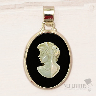 Onyx Cameo pendant silver Ag 925 45298
