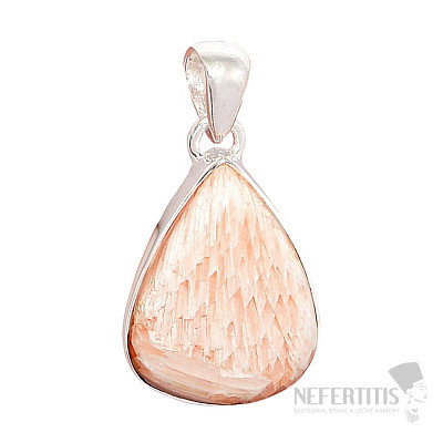 Skolecit salmon pendant silver Ag 925 P453