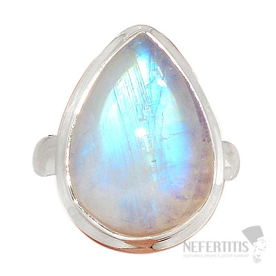 Mesačný kameň dúhový prsteň striebro Ag 925 R4534