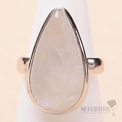 Měsíční kámen duhový prsten stříbro Ag 925 R4539