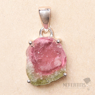 Turmalín melón prívesok striebro Ag 925 P456