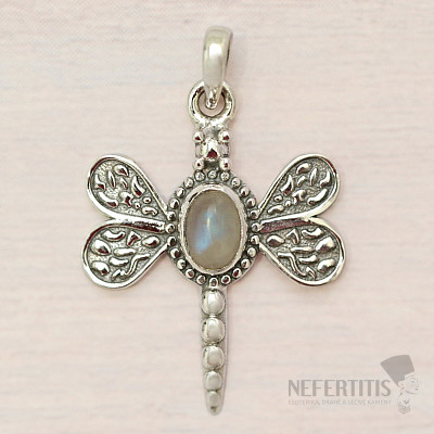 Moonstone rainbow pendant silver Ag 925 45652